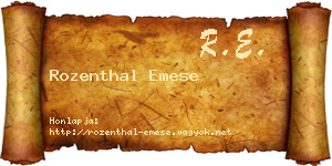 Rozenthal Emese névjegykártya